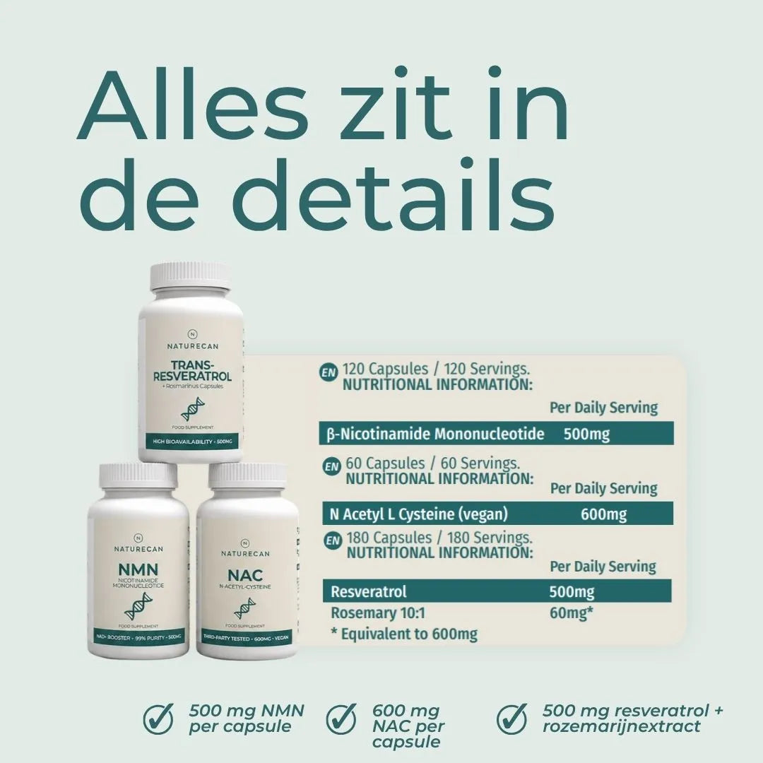 NMN, Resveratrol & NAC Bundel