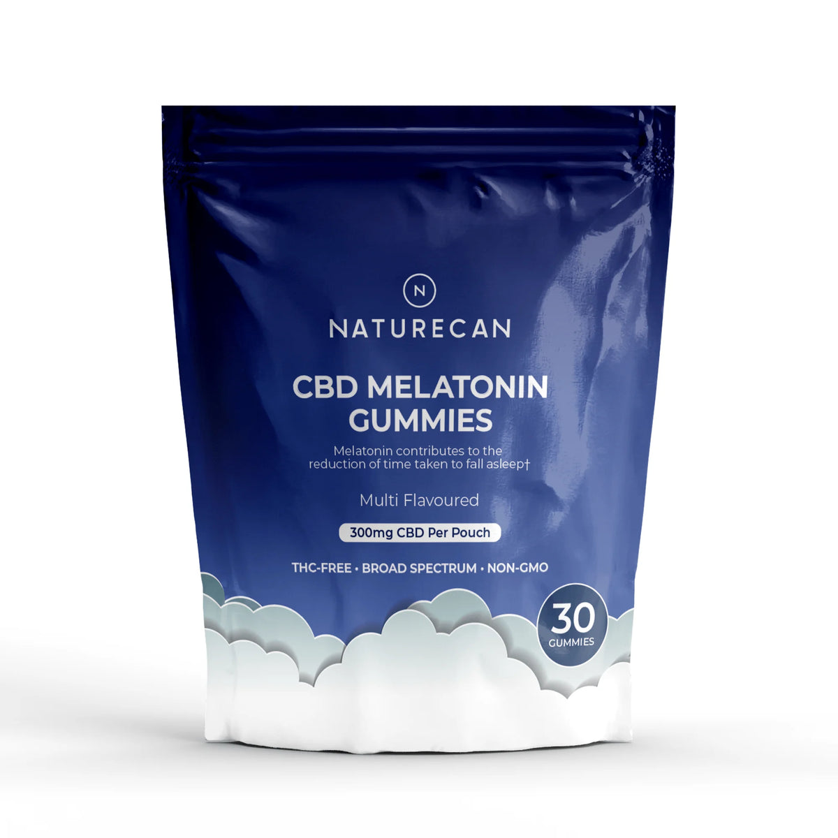 Blauwe zak Naturecan melatonine-slaapgummies.