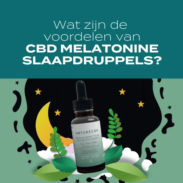 Infographic over Naturecan CBD-melatonine-slaapdruppels.