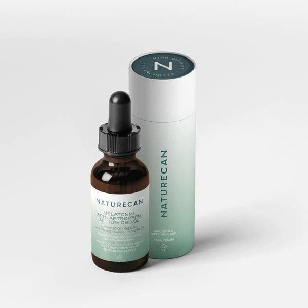 Naturecan CBD-slaapdruppels met pipet en verpakking.