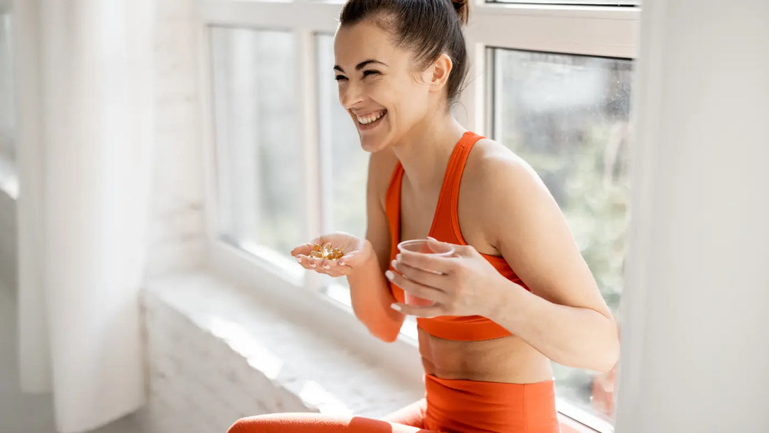 verlaten vrouw zittend klaar om NMN te nemen 